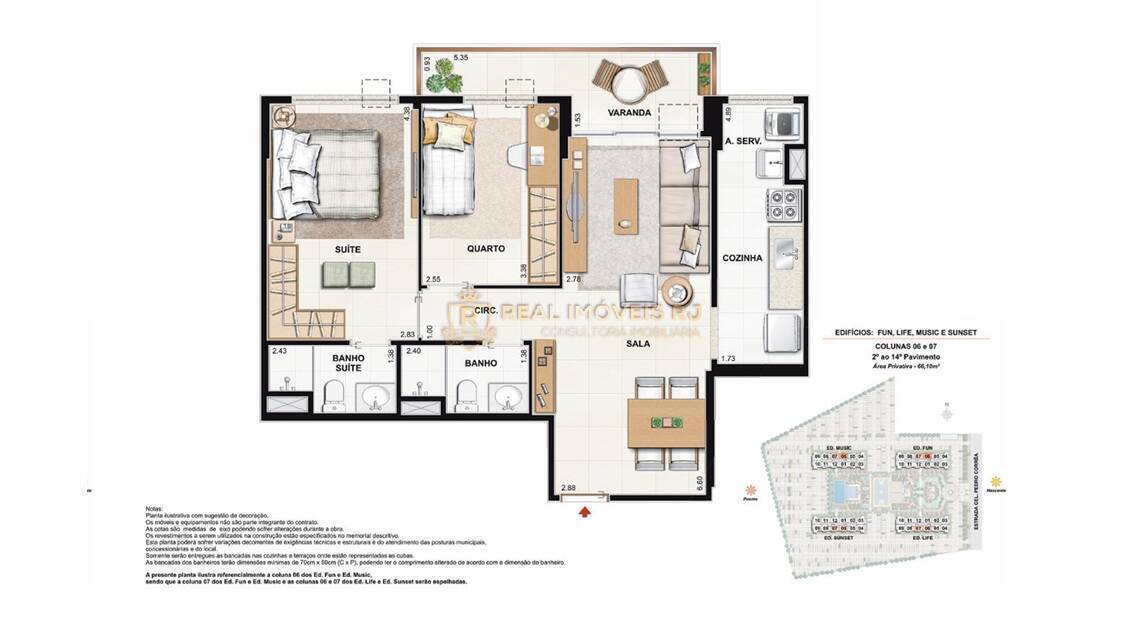 Apartamento, 2 quartos, 66 m² - Foto 2