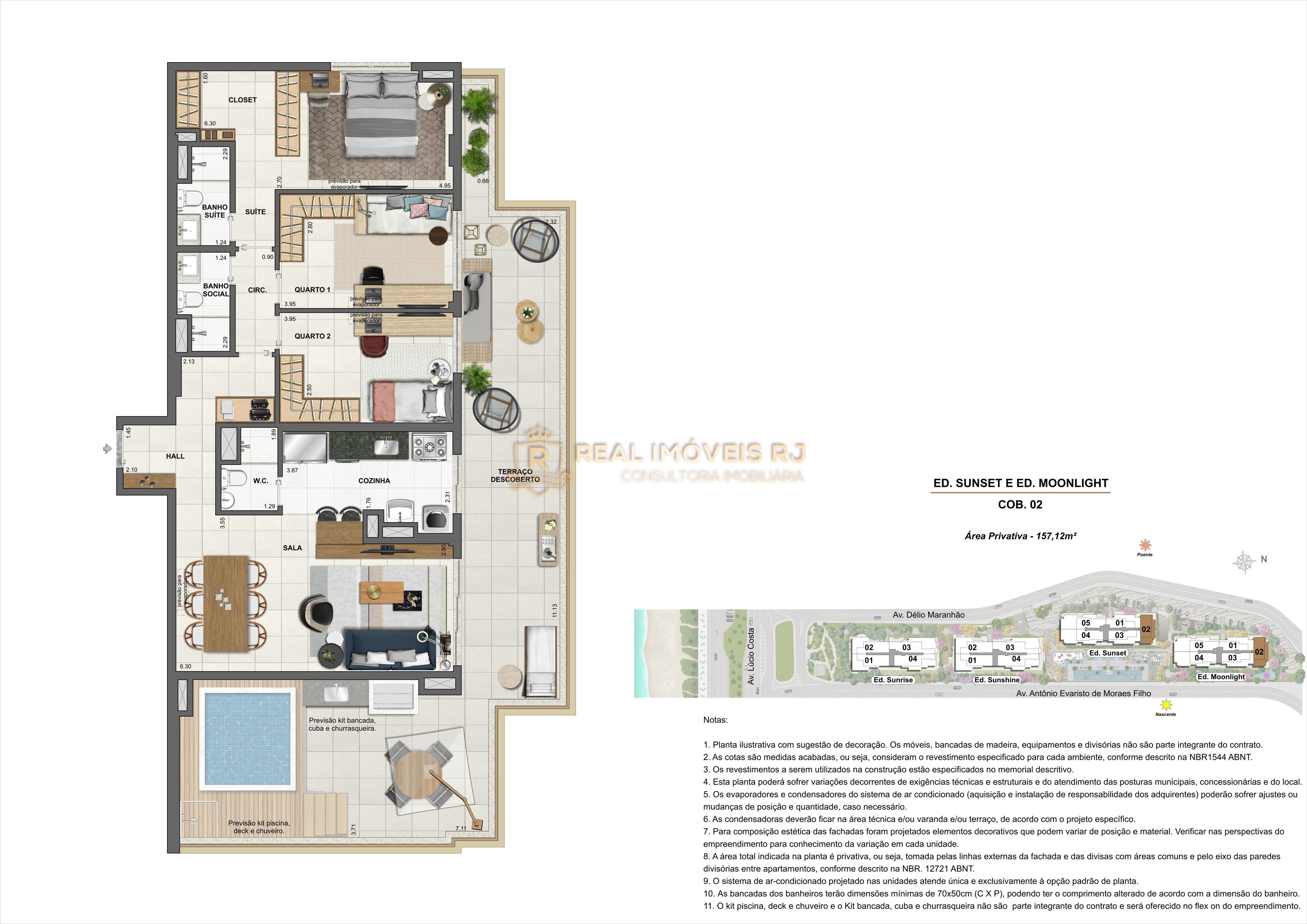 Cobertura, 3 quartos, 157 m² - Foto 2